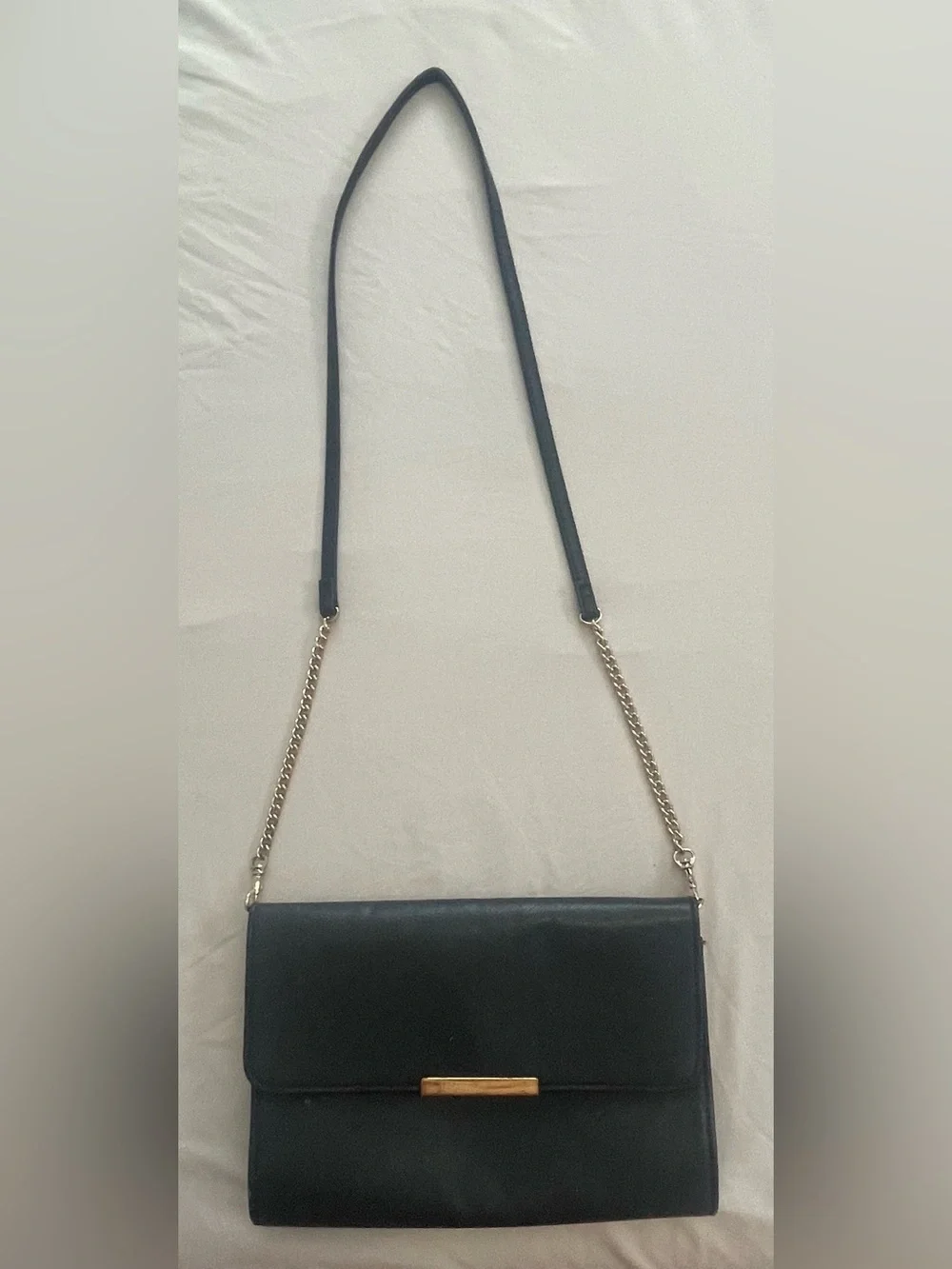 H&M Black Shoulder Bag with Gold Chain Detail